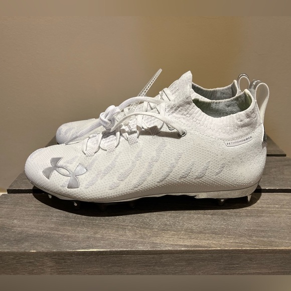 Under Armour Other - Under Armour Spotlight Lux MC Football Cleat White/Silver 3023959 101 Sz 16 NWOB
